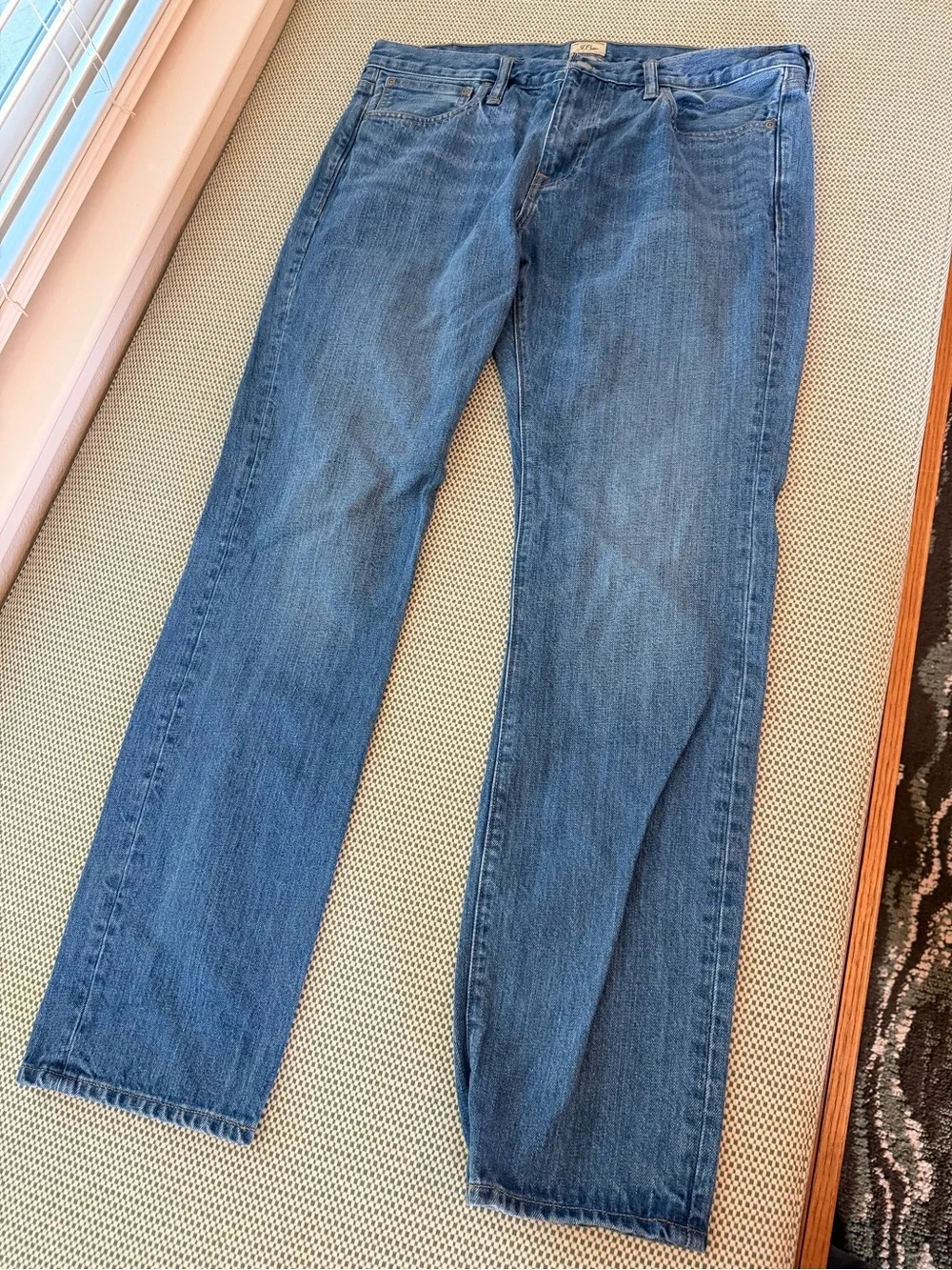 J. Crew Men's Slim-Straight Jeans in Medium Blue Wash #112